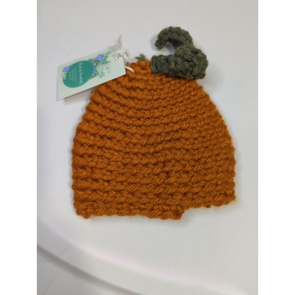 NEW handmade crocheted newborn baby hat yarn pumpkin - Picture 1 of 4